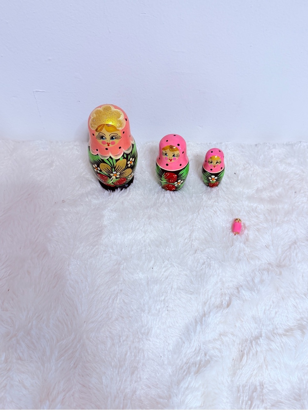 Pink Hand-Painted Matryoshka Nesting Dolls - Picture 6 of 7